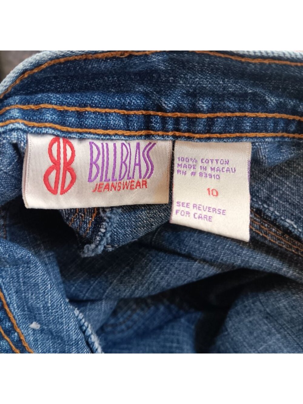 Medium Womens Carpenter Jean Shorts 10 32W Bill Blass Blue Denim 1990's Vintage